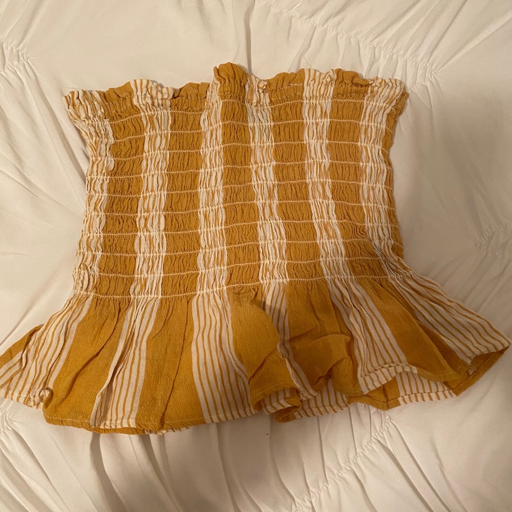 Yellow & White Tube Top